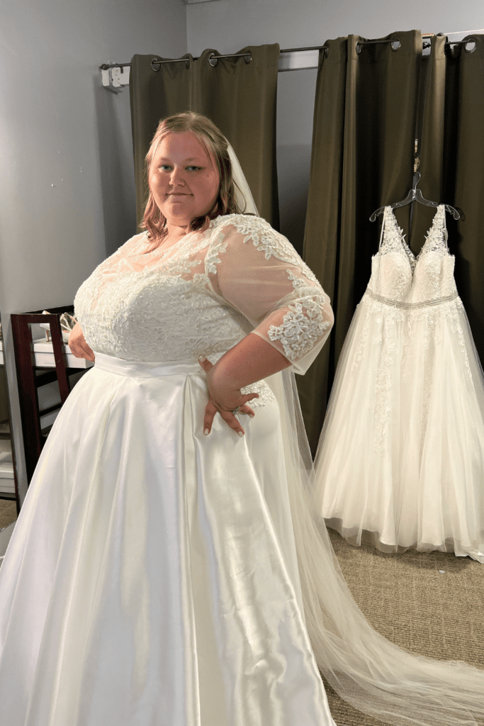 Black tie customs 6 Bride showing off her Black Tie Affair customized dress.