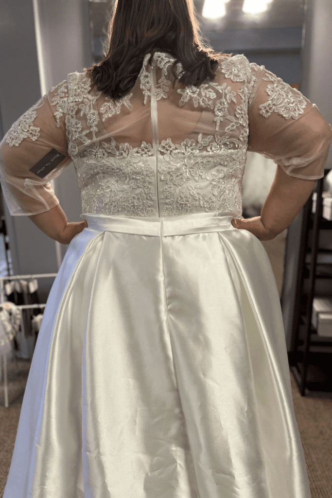 Black tie customs 5 The back of a brides Black Tie Affair customized dress.